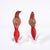 Red Pair of Mid-Century Vermillion Murano Glass Dove Sculptures With 24k Gold Flecks For Sale - Image 8 of 12