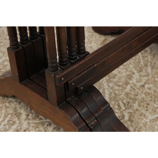 Vintage Brandt Set of 4 Glass Top Mahogany Nesting Tables For Sale - Image 14 of 15