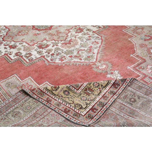 Vintage Turkish Oushak Hand Knotted Wool Rug, For Sale In New York - Image 6 of 6