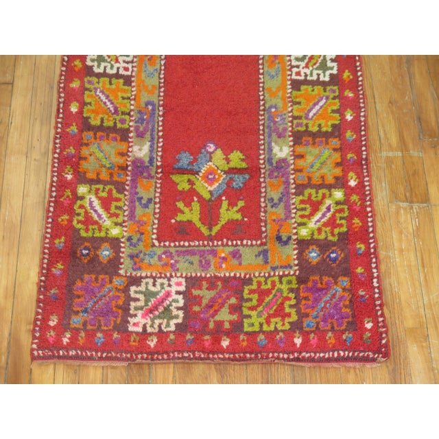 Colorful Vintage Turkish Tulu Runner, 2'11'' X 10'4'' For Sale In New York - Image 6 of 6