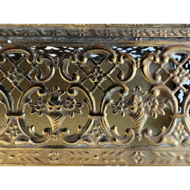 Vintage Hollywood Regency Gold Filigree Tissue Box Cover For Sale - Image 11 of 12