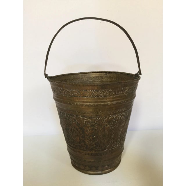 Anglo-Raj Mughal Bronzed Copper Vessel Bucket For Sale In Palm Springs - Image 6 of 12