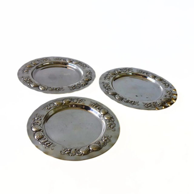 Small Silver Plated Plates from Augsburger, Sweden, 1900s, Set of 3 For Sale - Image 5 of 6