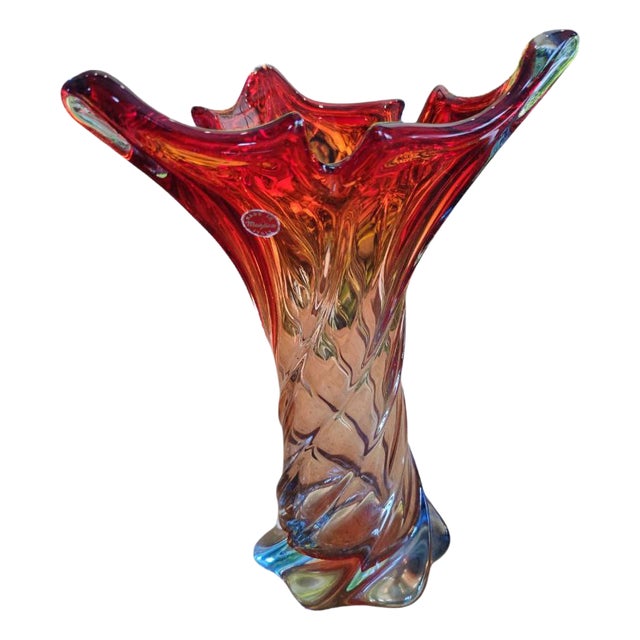 Murano Glass Vase, 1960s For Sale