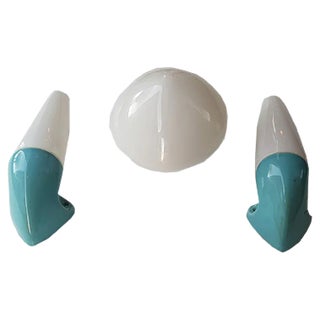 Mid-Century Swedish Bathroom Ceiling and Wall Lights by Sigvard Bernadotte for Ifö, Set of 3 For Sale