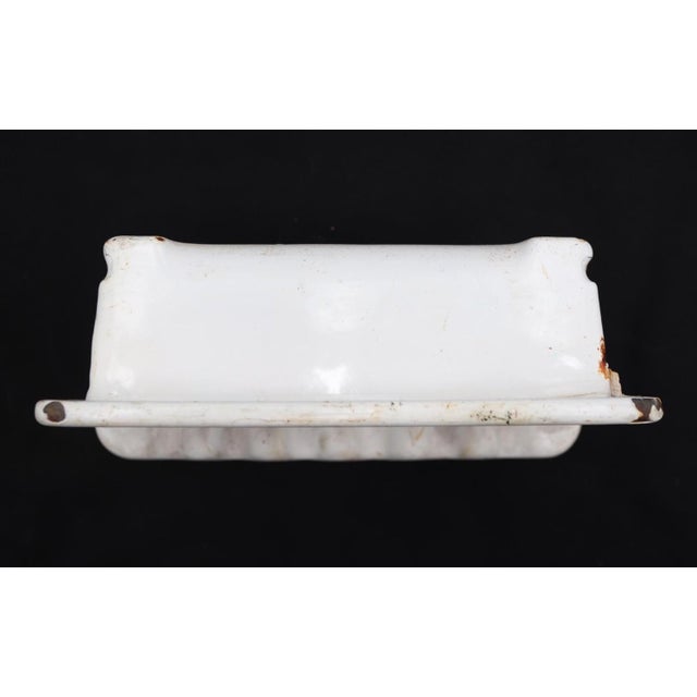 Mid 20th Century Antique Recessed Enameled Cast Iron Bathtub Soap Dish For Sale - Image 5 of 7