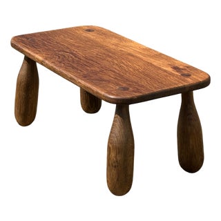 Danish Modern Brutalist Oak Coffee Table For Sale