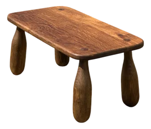 Danish Modern Brutalist Oak Coffee Table