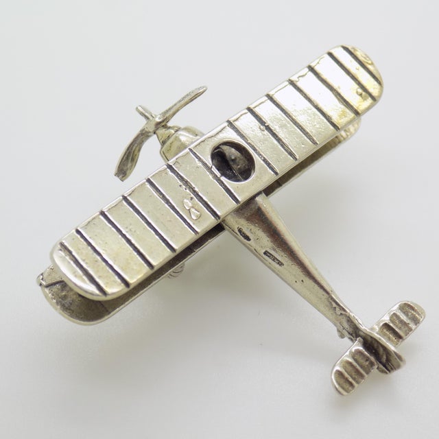 1980s Vintage Italian Handmade Genuine Silver Airplane Figurine, 1980s For Sale - Image 5 of 12
