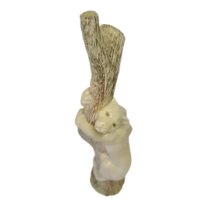 1980s Vintage Ceramic Albino Lion Statue