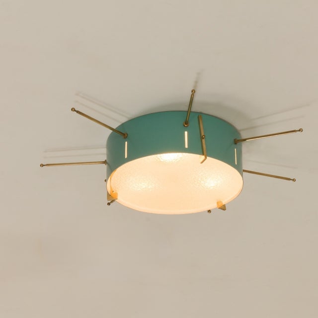 1950s Mid-Century Modern Italian Flush Mount in the style of Gio Ponti, 1950s For Sale - Image 5 of 6