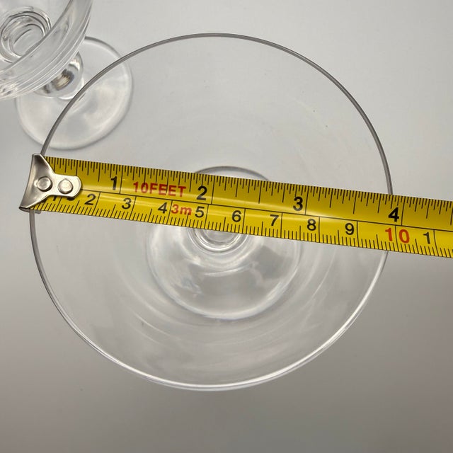 Vintage Crystal Coupe Glasses Ball Stem Baluster Scandinavian Style Heavy Glass - Set of 2 For Sale - Image 9 of 9