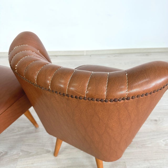 Brown German Cocktail Chairs, a Pair For Sale - Image 8 of 9