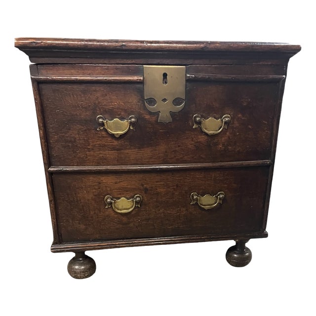 Small Oak Box with Simulated Drawers, 1690s For Sale