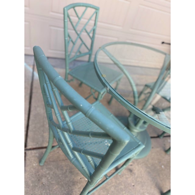 Late 20th Century Vintage Chinoiserie Patio Dining Set by Meadowcraft For Sale - Image 5 of 6