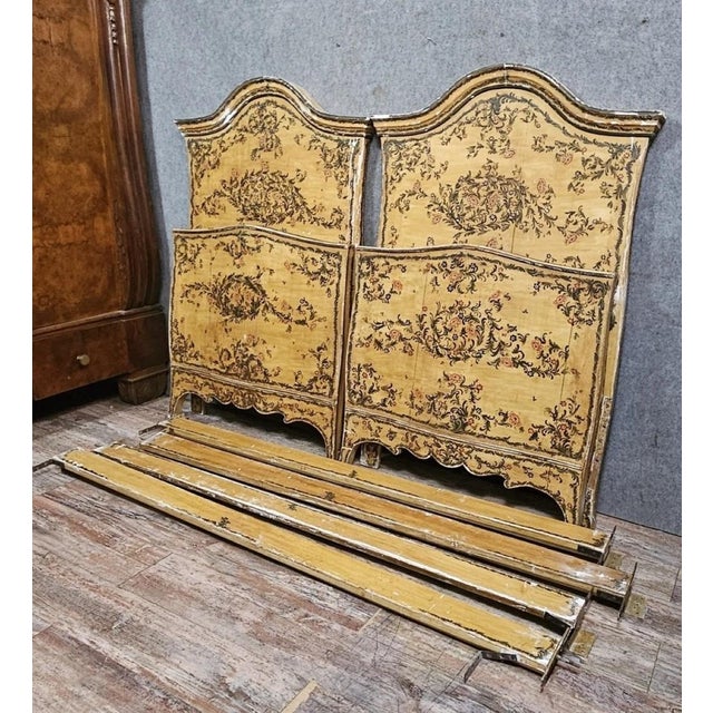 Antique Beds with Floral Decoration, 1890s For Sale - Image 10 of 12