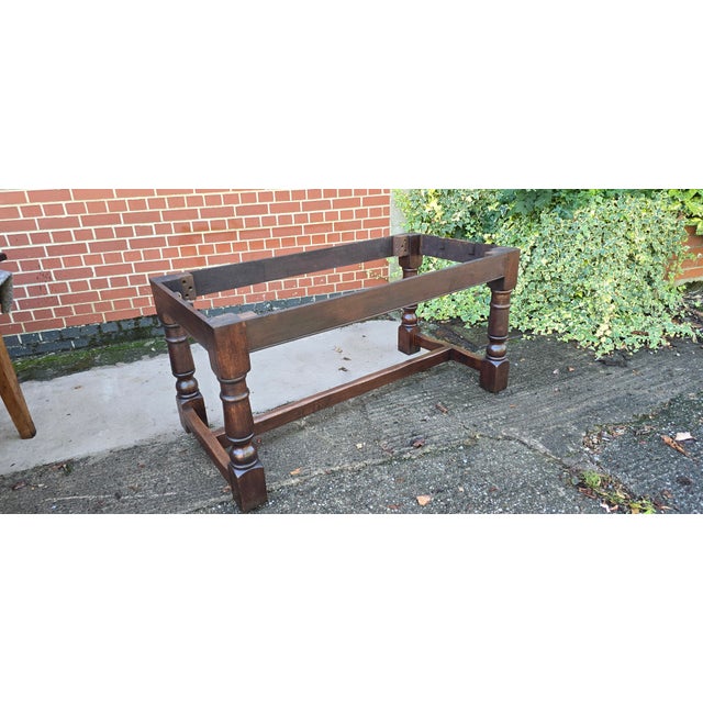 Vintage Farmhouse Kiitchen Refrectory Dining Table in Oak, 1920 For Sale - Image 9 of 18