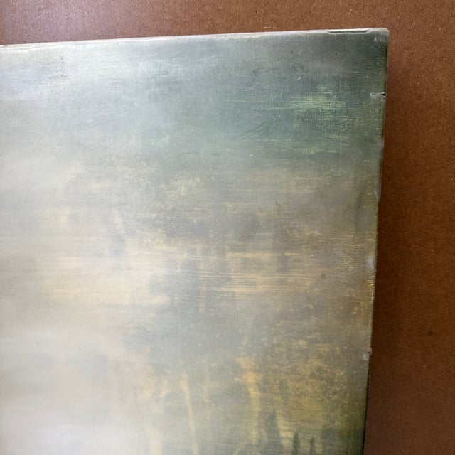 Hiro Yokose Landscape Painting Oil Wax Encaustic Signed Dated 2001 #3448 19 X 19 For Sale - Image 10 of 18