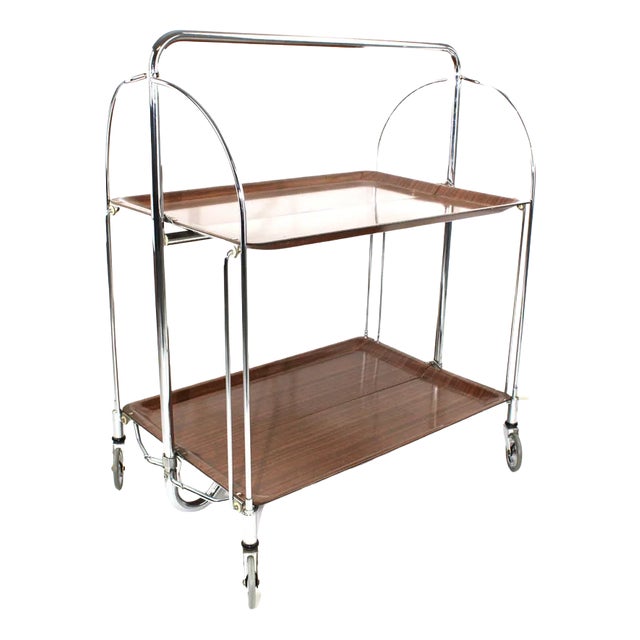 Mid-Century Foldable Serving Trolley from Bremshey Solingen, 1950s For Sale