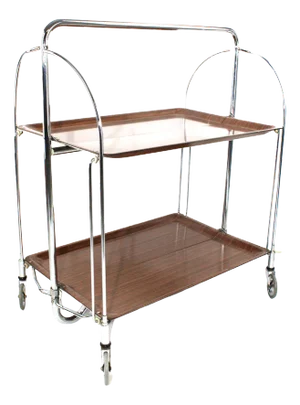 Mid-Century Foldable Serving Trolley from Bremshey Solingen, 1950s