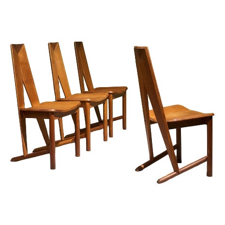 Dining Chairs by Søren Nissen and Ebbe Gehl for Seltz, France, 1980, Set of 4 For Sale