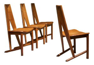 Dining Chairs by Søren Nissen and Ebbe Gehl for Seltz, France, 1980, Set of 4