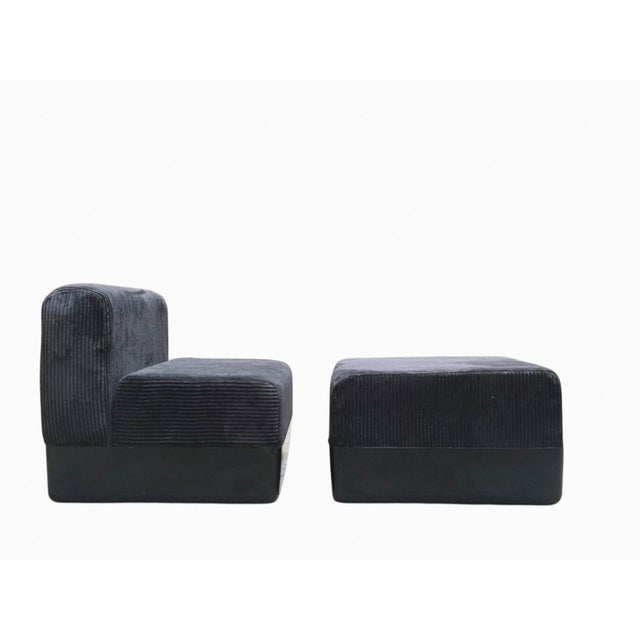 Mid-Century Modern Set of Chair with Ottoman by Carlo Bartoli for Giuseppe Rossi, Italy, 1970s For Sale - Image 3 of 10