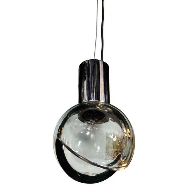 Seguso Grey Glass Globe Pendant Light For Sale In New York - Image 6 of 6