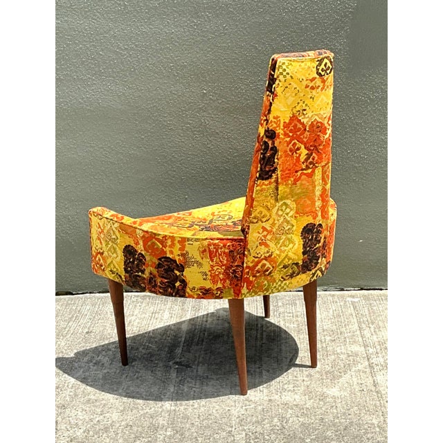 Yellow Vintage MCM High Back Lounge Chair For Sale - Image 8 of 12