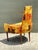 Yellow Vintage MCM High Back Lounge Chair For Sale - Image 8 of 12