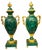 Large Ormolu Mounted Malachite Empire Style Vases, Set of 2 For Sale