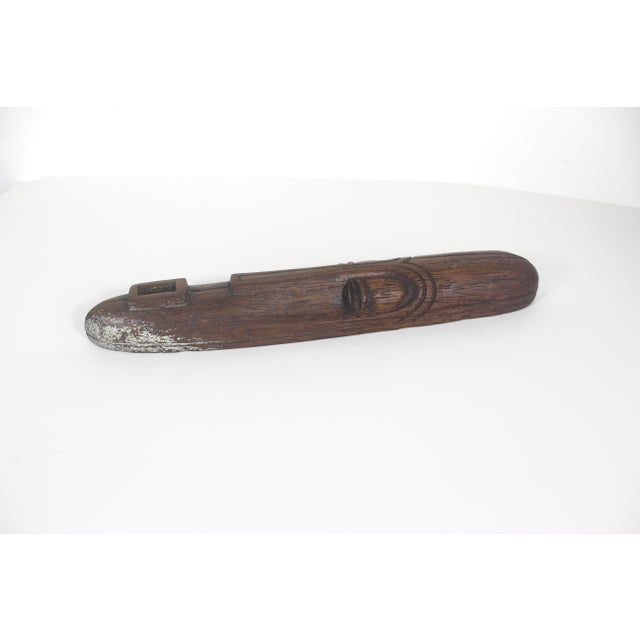 Wood Mid Century Carved Wood Face Mask Signed by Artist For Sale - Image 7 of 17