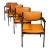Set of 4 Danish Modern Arm Chairs in Solid Mahogany & Caramel Leather by Danish Overseas Imports, Circa 1960's For Sale