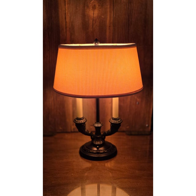 Vintage 1998 Frederick Cooper "Trevor" Dark Bronze & Brass Bouillotte Table Lamp For Sale - Image 13 of 14
