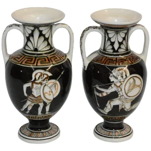 Pair of Neoclassical Vases With Greek Key Details