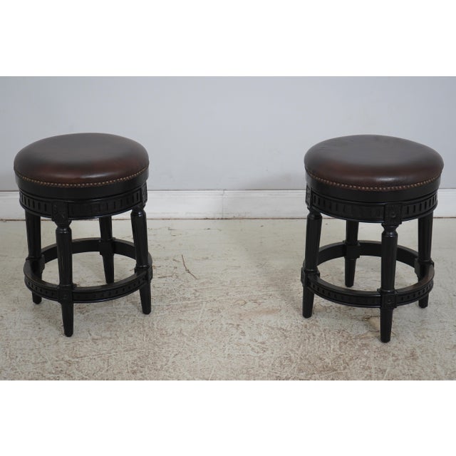 Age: Approx. 20 Years Old Details: Chapman Collection Black Bases Swivel Seats Fine Carved Details High Quality...