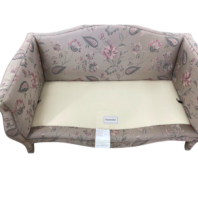 1980s Vintage 1980s Henredon Schoonbeck Pastel Boudoir Loveseat Settee Sofa For Sale - Image 5 of 11