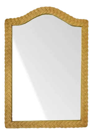 Vintage Bamboo & Rattan Frame Mirror, 1970s