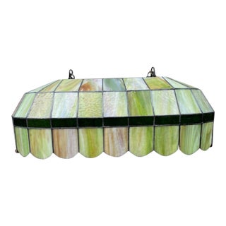 1970s Stained-Glass Pool Table Light For Sale