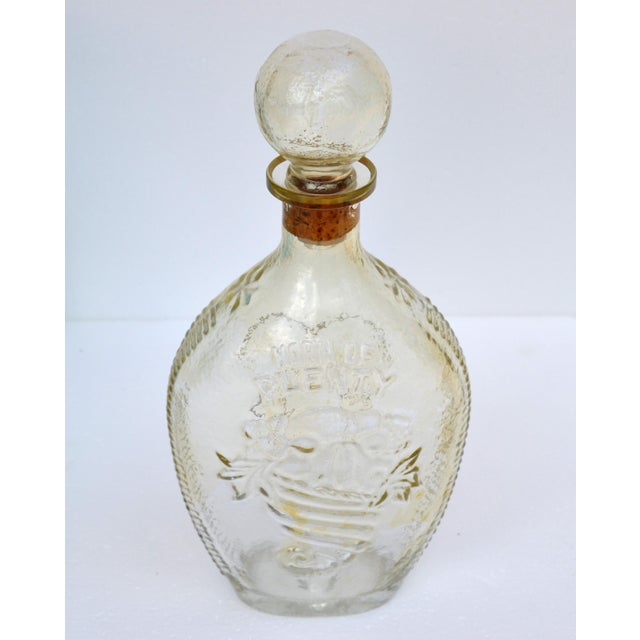 Mid-20th Century American Blown Glass Flasks Decanter Bottles Friendship Horn of Plenty Blue Amber - Set of 3 For Sale - Image 13 of 18