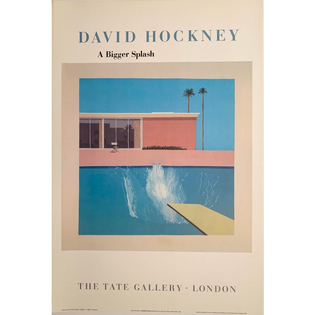 David Hockney, a Bigger Splash, the Tate Gallery, London, Original Museum Period Exhibition Lithographic Poster For Sale