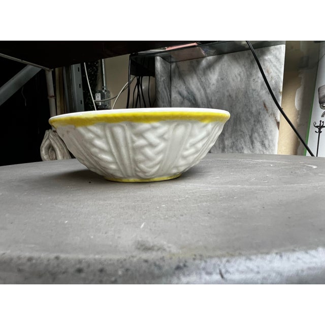 Up for consideration is a beautiful vintage Italian braided ceramic bowl with yellow accents. This would look lovely in...