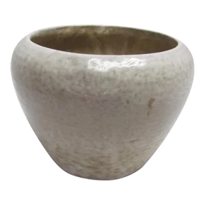 1950s Zanesville Pottery White Shoulder Vase Homespun / Ribbed Style