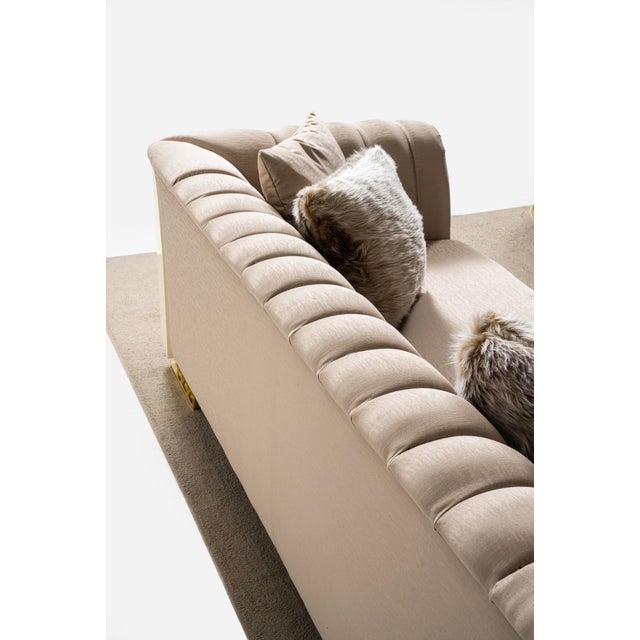 Early 21st Century Casa Milano Asos 3-Piece Luxury Italian Living Room Set in Beige & Gold For Sale - Image 5 of 17