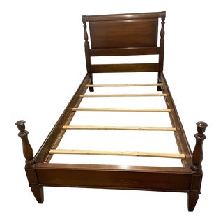 1930s Vintage Solid Mahogany Twin Bed For Sale