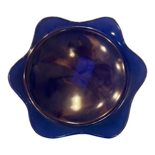 Late 20th Century Blue/Purple Annie Glass Salad Plate For Sale