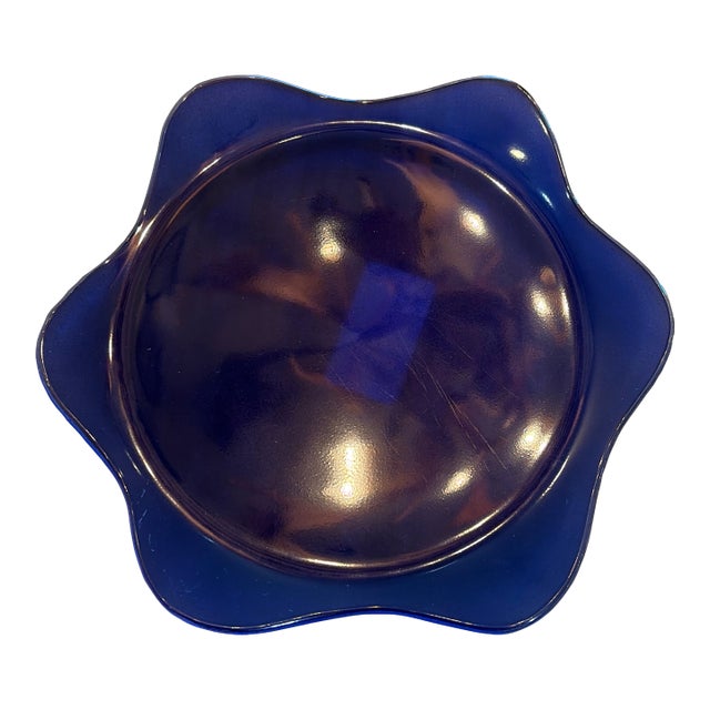 Late 20th Century Blue/Purple Annie Glass Salad Plate For Sale