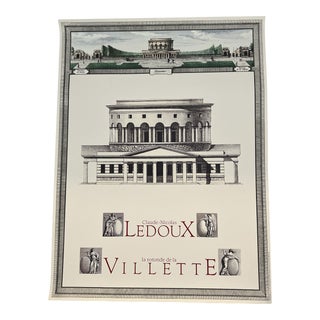 1989 Architectural Rendering Poster of Ledoux Rotunda Villette For Sale