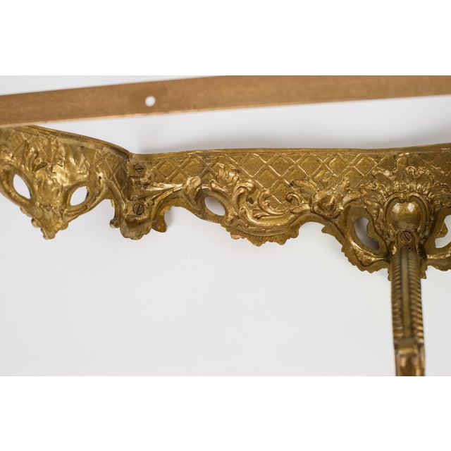 Metal 1950s Spanish Rococo Gilt Brass Wall Console Table Frame For Sale - Image 7 of 7