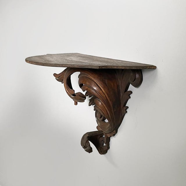 Italian Wall Shelf in Crafted Wood, 1930s For Sale - Image 4 of 18